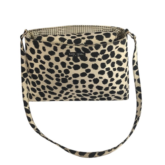 PURSE - Women's Kate Spade Black and White Dalmatian Print Water Resistant Bag - Picture 1 of 16